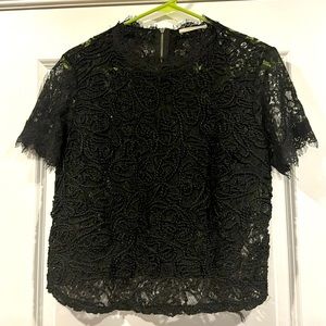 Black Lace Short Sleeved Zara Top